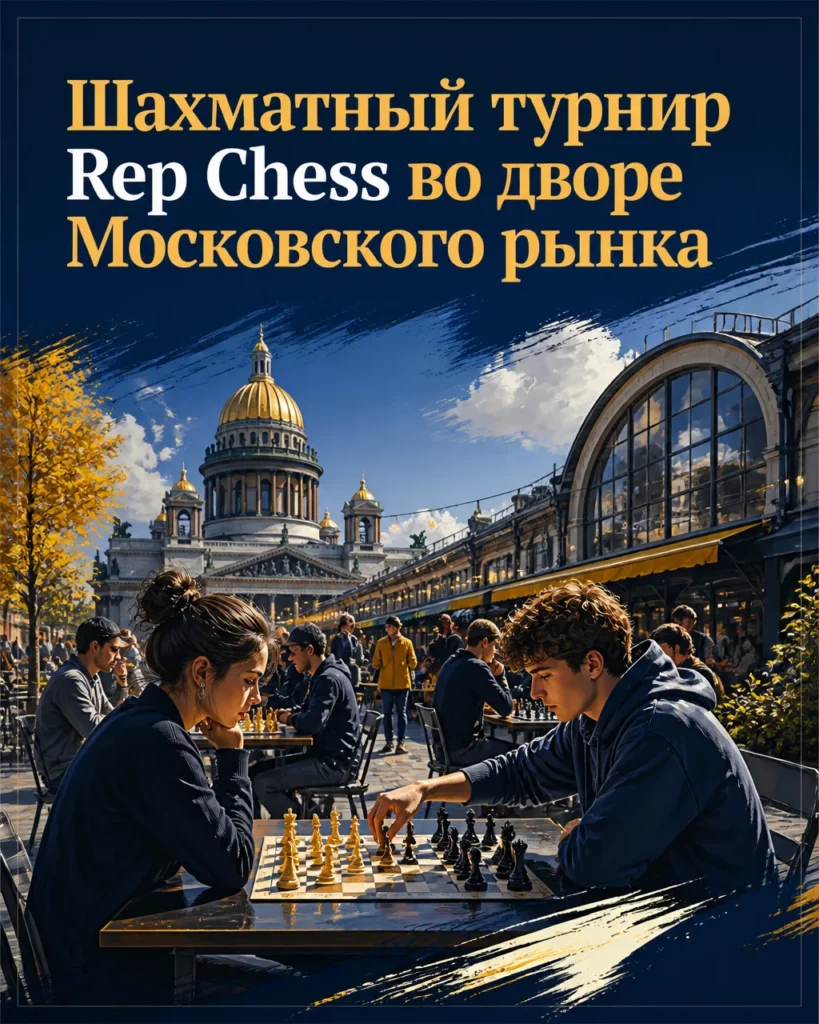 Шахматный турнир Rep Chess во дворе Московского рынка