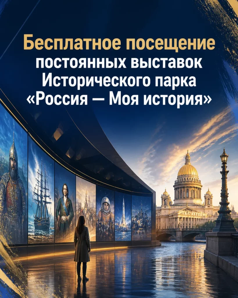 Бесплатное посещение постоянных выставок Исторического парка «Россия — Моя история»